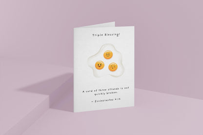 Triplets New Babies Christian Card Triple Blessing Scripture Card Faith New Parents A cord of three strands is not quickly broken Triplets