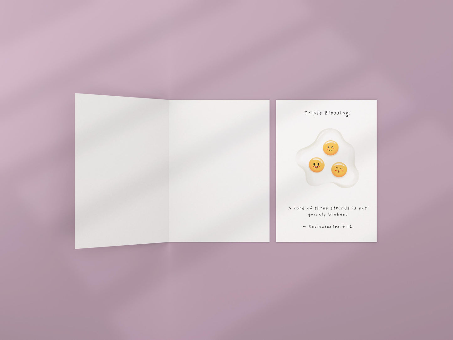 Triplets New Babies Christian Card Triple Blessing Scripture Card Faith New Parents A cord of three strands is not quickly broken Triplets