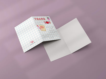 Christian Teacher Thank You Card: Apple & Bible Verse Design