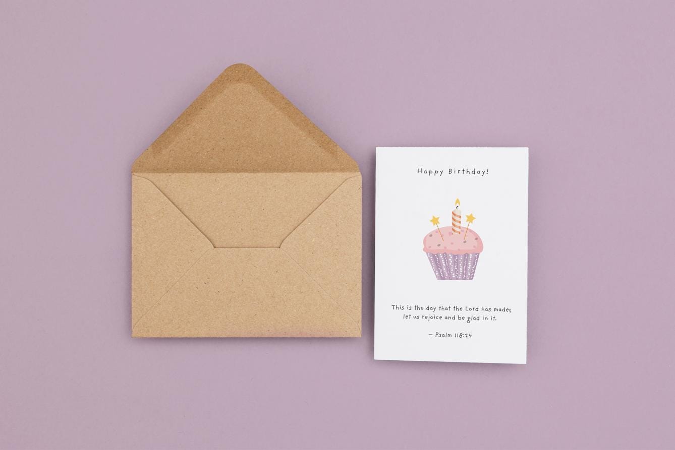 Custom Birthday Card with Bible Verse Christian Faith Based Happy Birthday Scripture Greeting Card Religious Personalised Card Psalm 118:24
