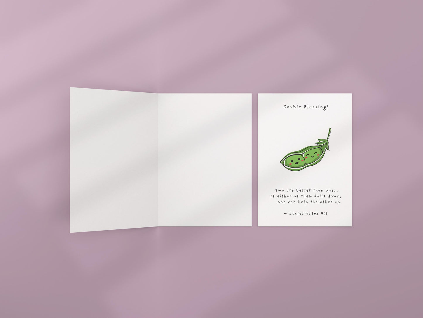 Twins New Baby Card: Christian Bible Verse Greeting Card