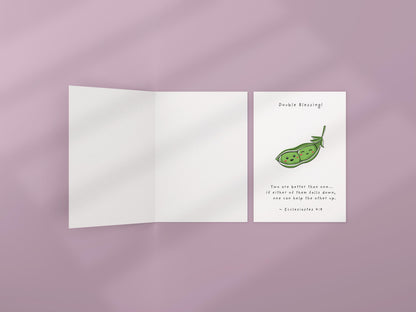 Twins New Baby Card: Christian Bible Verse Greeting Card