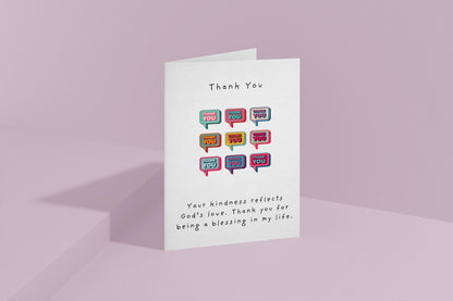 Christian Thank You Card: God's Love, Religious Greeting - A6