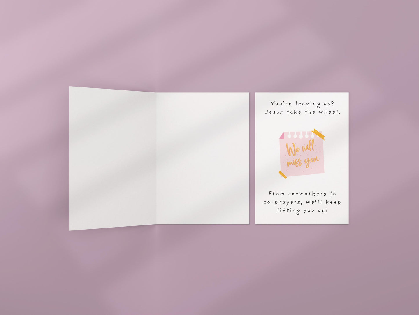 Funny Christian Leaving Card: Jesus Take The Wheel Farewell