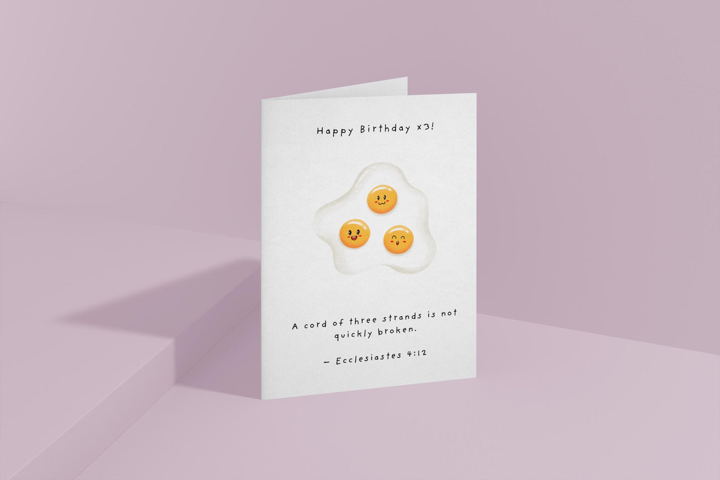 Funny Triplets Birthday Card: Religious Verse, Kraft Envelope