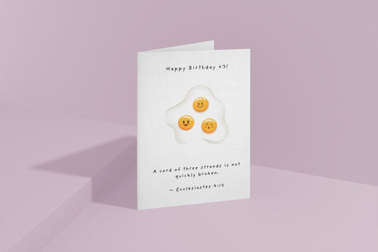 Funny Triplets Birthday Card: Religious Verse, Kraft Envelope