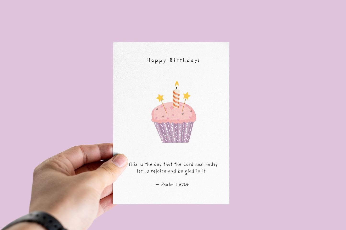 Custom Birthday Card with Bible Verse Christian Faith Based Happy Birthday Scripture Greeting Card Religious Personalised Card Psalm 118:24