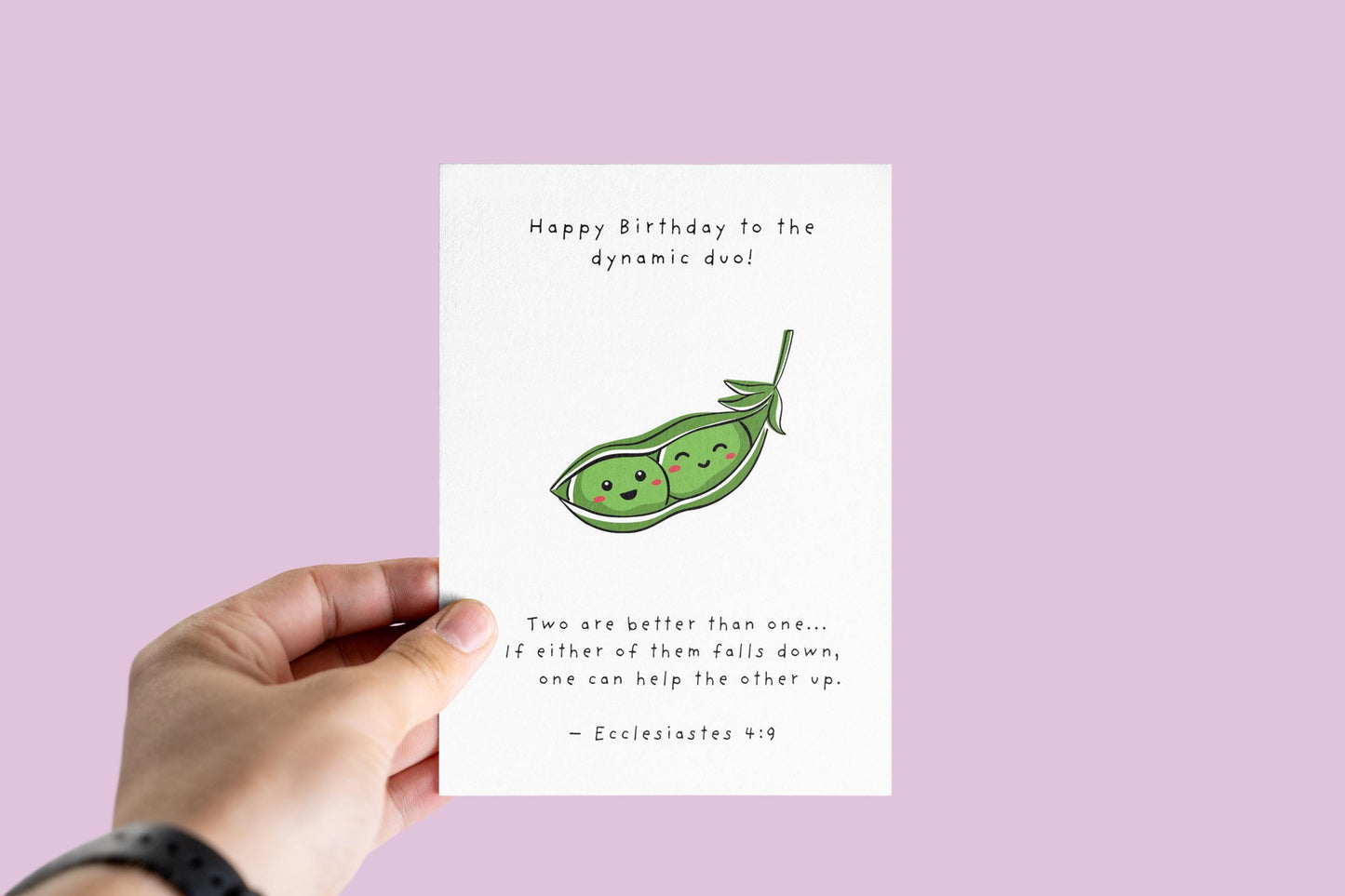 Twins Birthday Card: Two Peas in a Pod, Christian Bible Verse