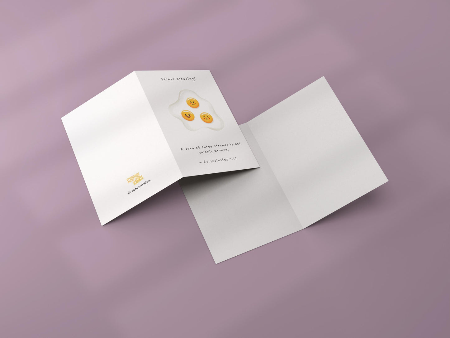 Triplets New Babies Christian Card Triple Blessing Scripture Card Faith New Parents A cord of three strands is not quickly broken Triplets