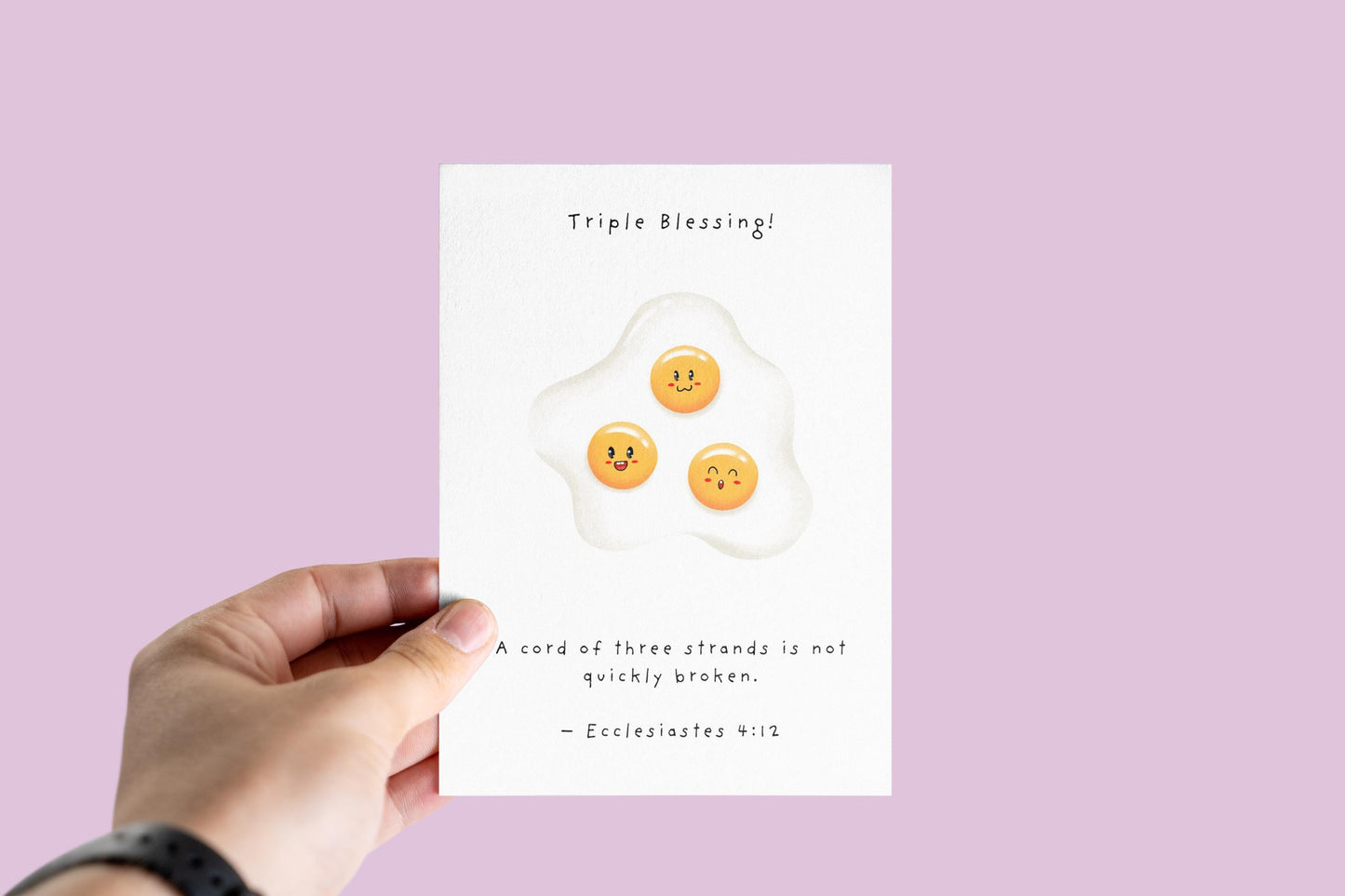 Triplets New Babies Christian Card Triple Blessing Scripture Card Faith New Parents A cord of three strands is not quickly broken Triplets