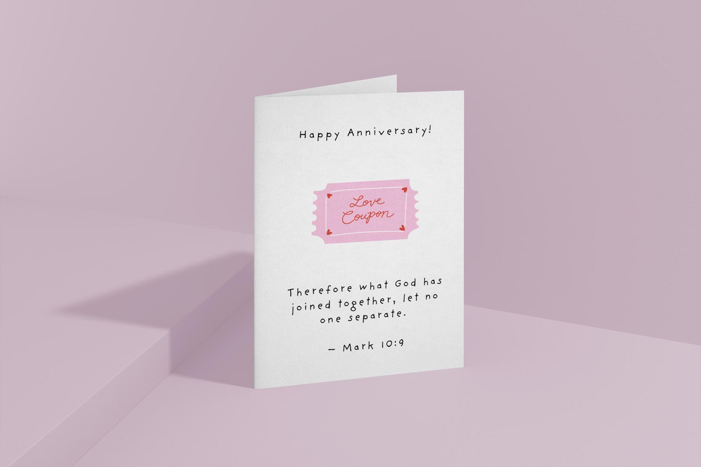 Anniversary Card Love card, Mark 10:9 Scripture Card, Christian Marriage Card, Faith Love Coupon, Wedding Vow Renewal Card love and covenant
