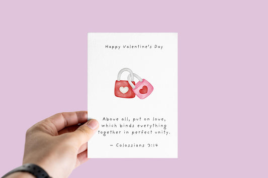 Valentines Day Card Christian Scripture Card Religious Love Card Faith Wedding or Engagement Card weddings, or anniversaries