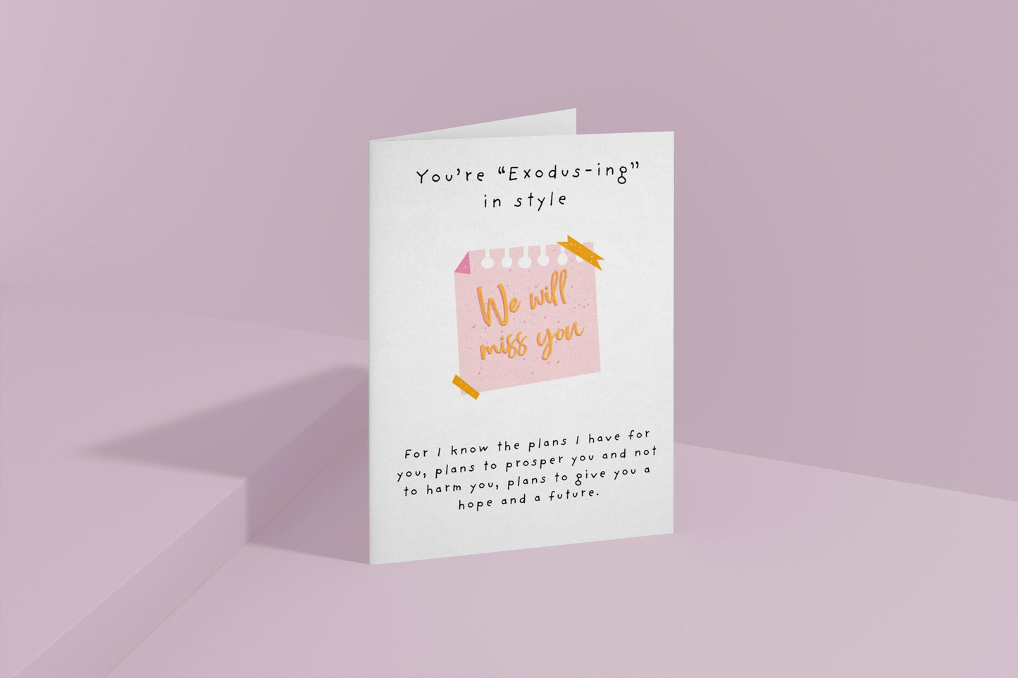 Christian Farewell Card Jeremiah 29:11 Scripture Religious Goodbye Card Faith Co-worker Leaving Card We Will Miss wishing You All the best