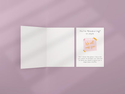 Christian Farewell Card Jeremiah 29:11 Scripture Religious Goodbye Card Faith Co-worker Leaving Card We Will Miss wishing You All the best