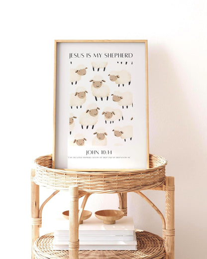 Jesus Is My Shepherd Nursery Print: Christian Kids Room Decor (Digital Download)