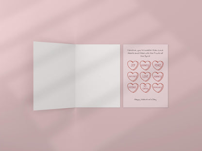 Custom Christian Valentine's Day Card Fruits of the spirit love card cute valentine's day card for him card for her funny valentines card