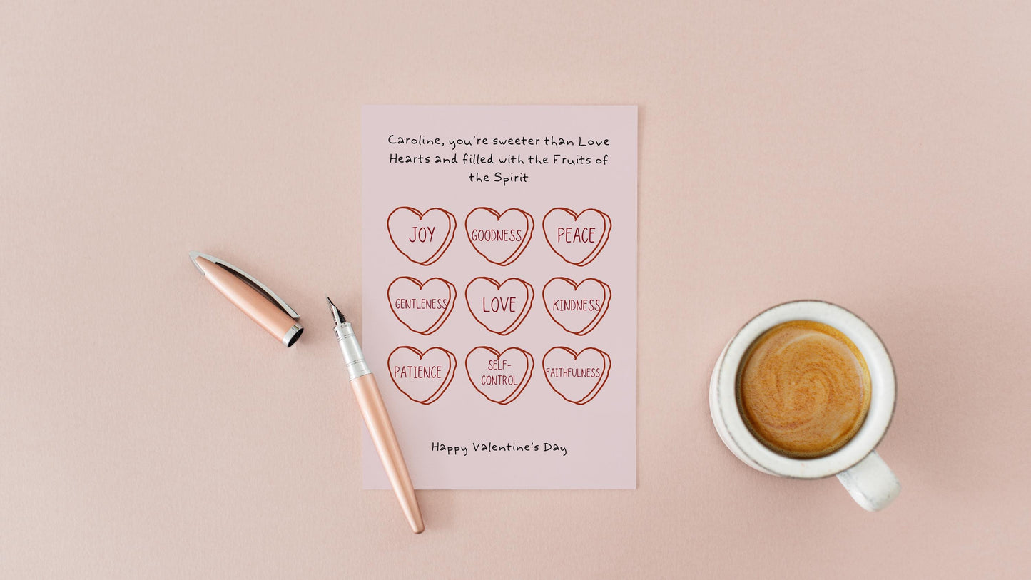 Custom Christian Valentine's Day Card Fruits of the spirit love card cute valentine's day card for him card for her funny valentines card