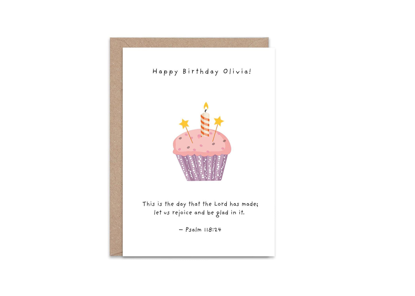 Custom Birthday Card with Bible Verse Christian Faith Based Happy Birthday Scripture Greeting Card Religious Personalised Card Psalm 118:24