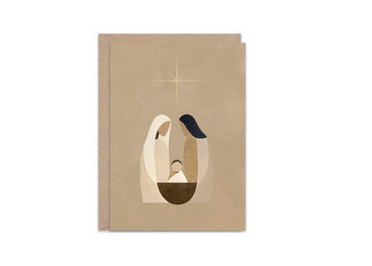 Minimalist Nativity Christmas Card A6 Christian Greeting with Kraft Envelope Faith Based Holiday Card  Religious Xmas Stationery Jesus