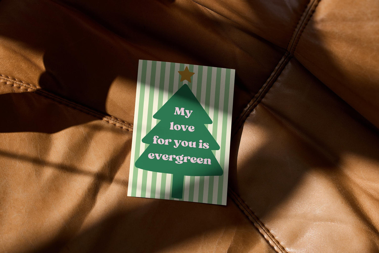 Romantic Christmas Card  Rustic Tree Card for Couples Evergreen Love Christmas Card A6 Holiday Greeting xmas card for him xmas card for her
