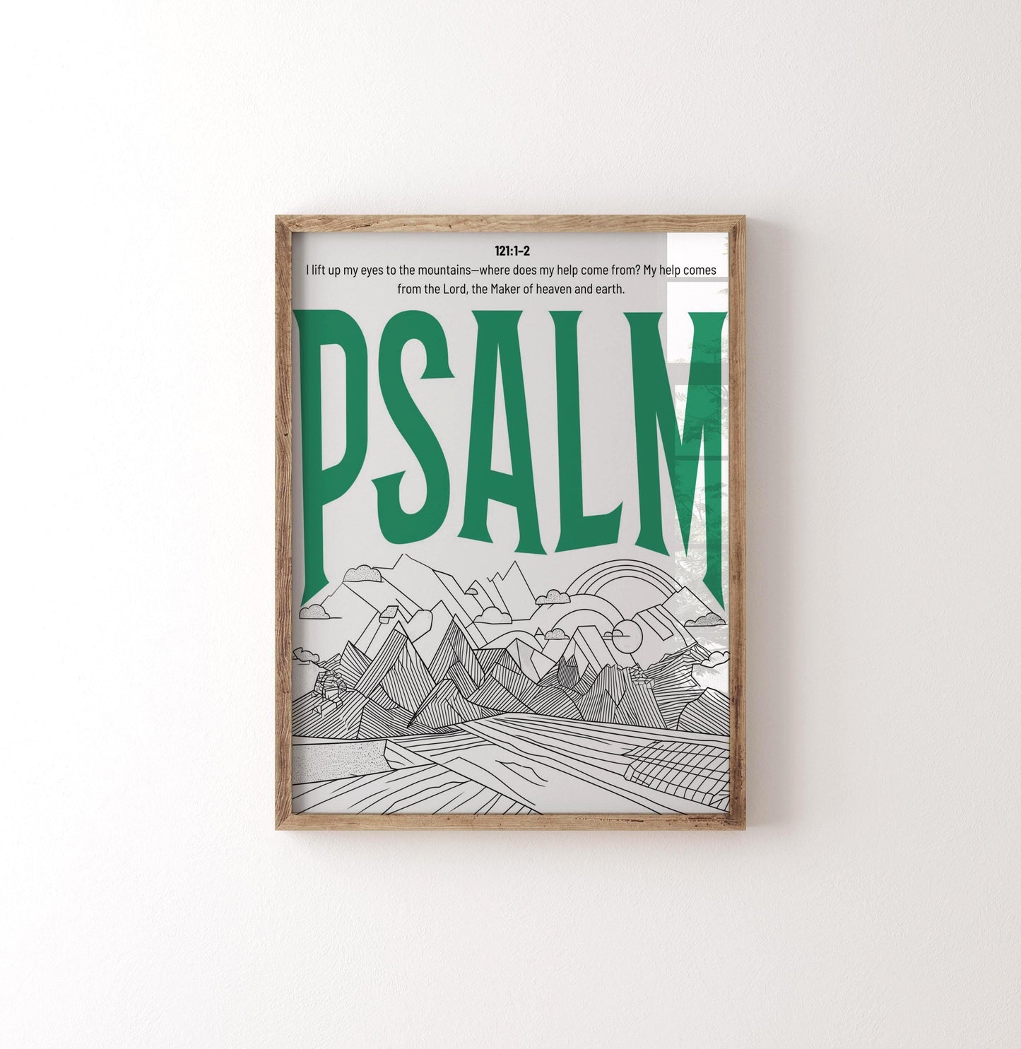 Psalm Print: Trendy Christian Wall Art, Retro Typography Poster
