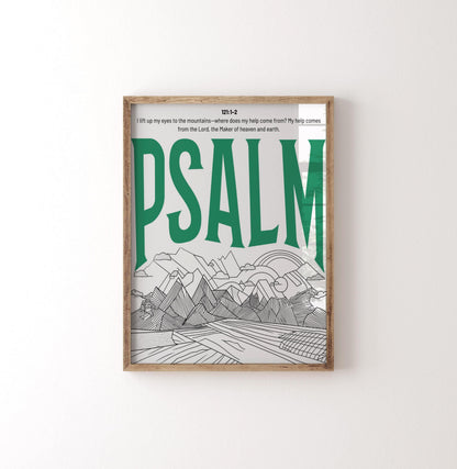 Psalm Print: Trendy Christian Wall Art, Retro Typography Poster