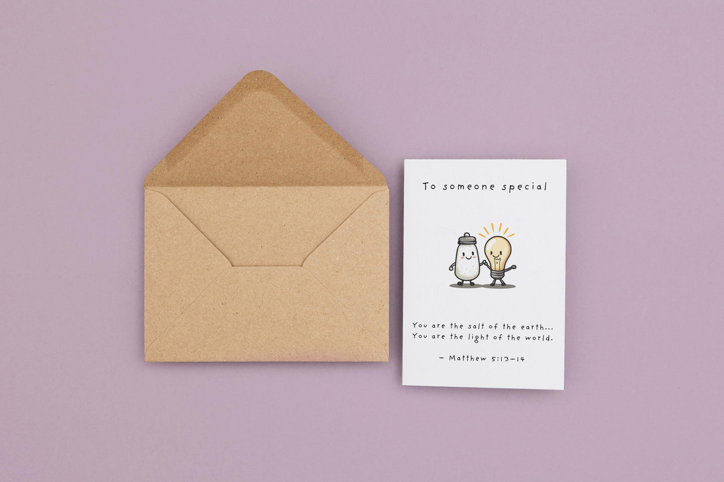 Christian Encouragement Card Matthew 5:13–14 Scripture Religious Appreciation Card Salt & Light Design faith‑based friendship thank you