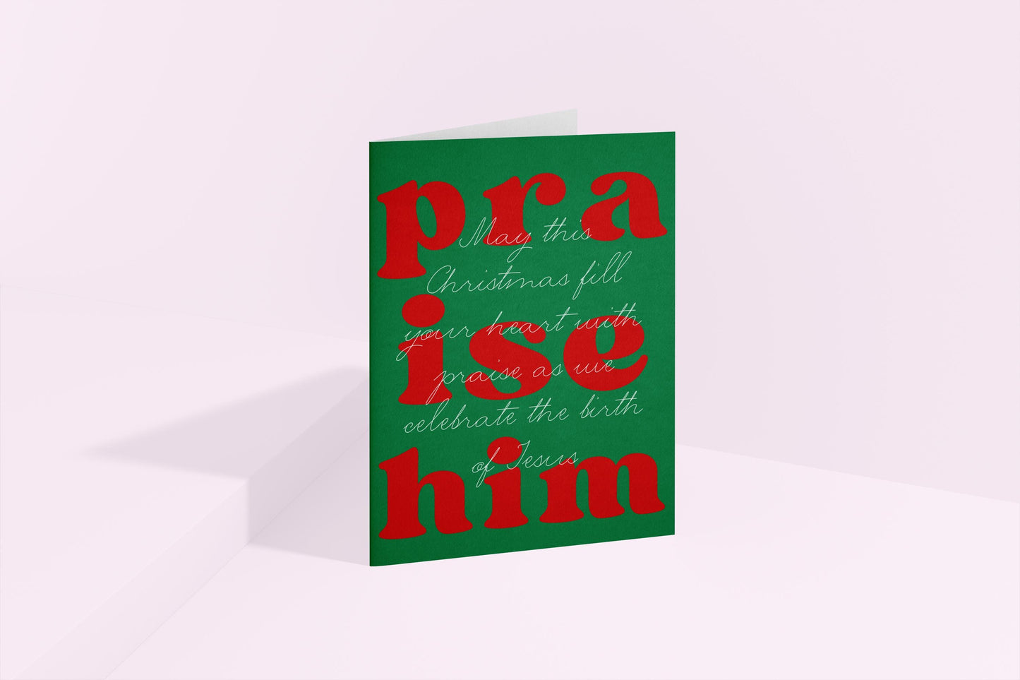 Christian Christmas Card Praise Him Card Cute Christmas Card Religious Holiday Greeting Jesus Birth Card Faith Based Card for Believers