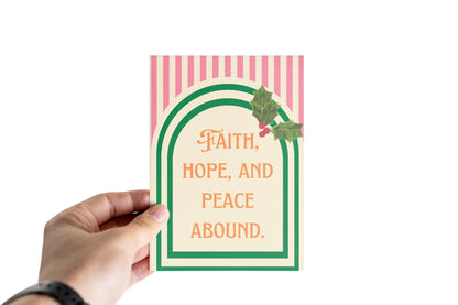 Faith Hope Peace Christmas Card Christian Holiday Greeting Religious Christmas Card Scripture Inspired Card Encouragement Christian Faith