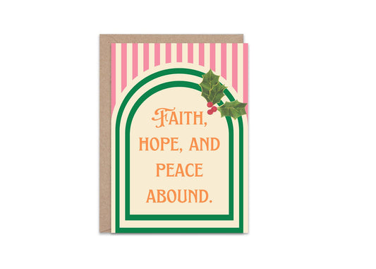 Faith Hope Peace Christmas Card Christian Holiday Greeting Religious Christmas Card Scripture Inspired Card Encouragement Christian Faith