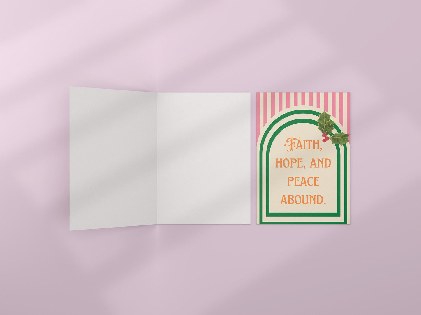Faith Hope Peace Christmas Card Christian Holiday Greeting Religious Christmas Card Scripture Inspired Card Encouragement Christian Faith
