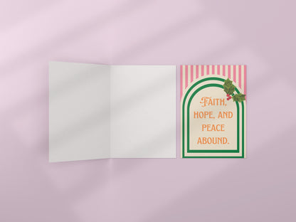 Faith Hope Peace Christmas Card Christian Holiday Greeting Religious Christmas Card Scripture Inspired Card Encouragement Christian Faith