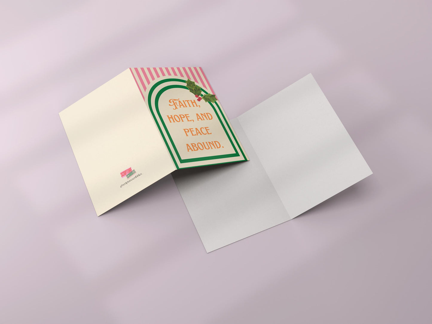 Faith Hope Peace Christmas Card Christian Holiday Greeting Religious Christmas Card Scripture Inspired Card Encouragement Christian Faith