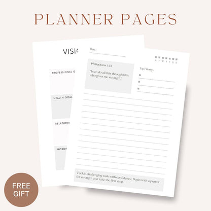 Christian Daily Planner: Devotional Journal, Bible Study Notebook