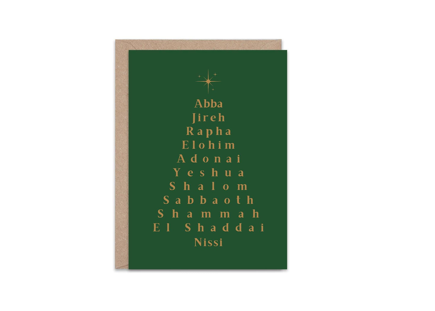Names of God Christmas Card Typography Christian Holiday Greeting Religious Scripture Faith Stationery Bible Verse Card Jesus is the reason