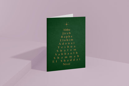 Names of God Christmas Card Typography Christian Holiday Greeting Religious Scripture Faith Stationery Bible Verse Card Jesus is the reason