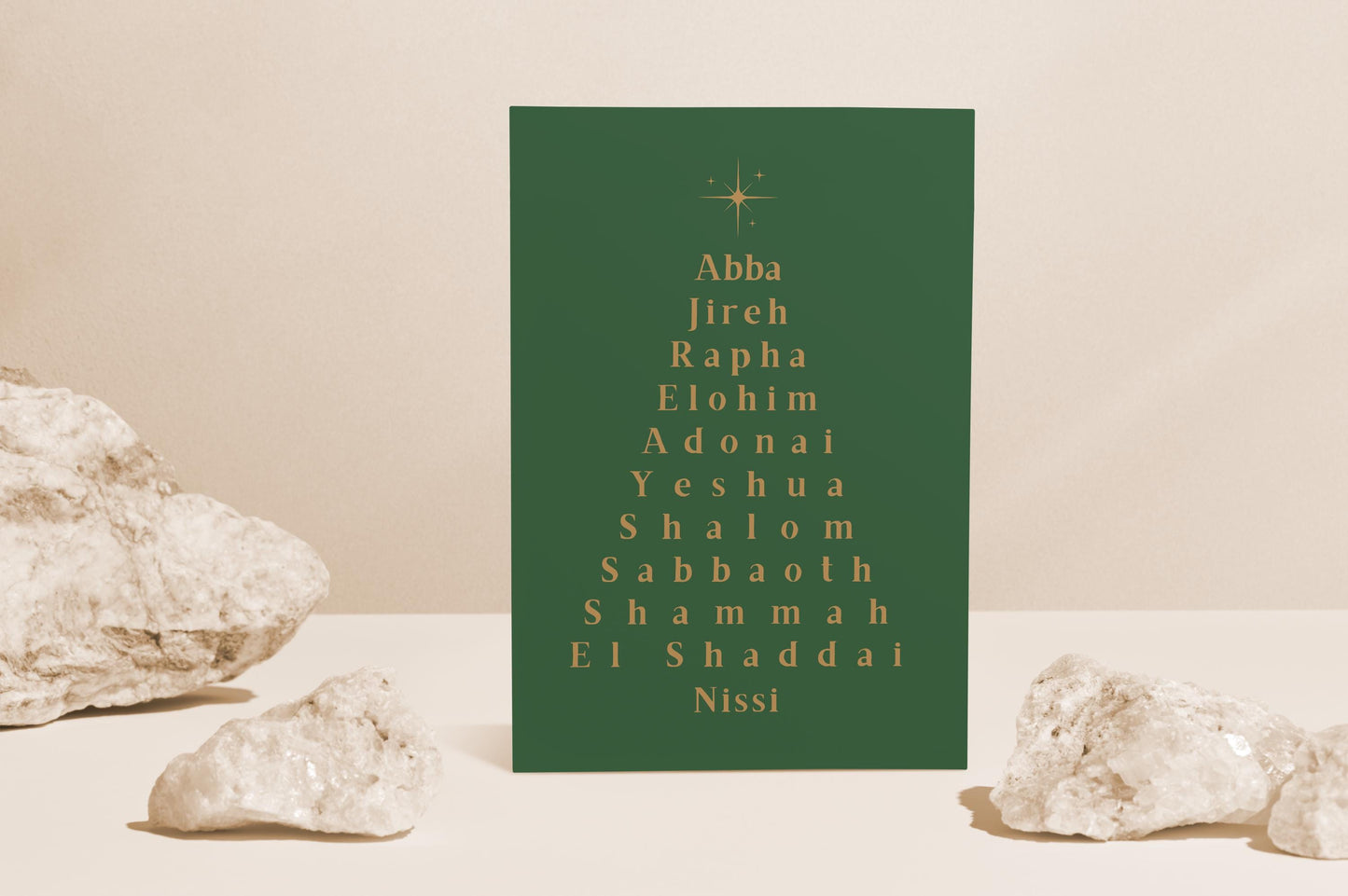 Names of God Christmas Card Typography Christian Holiday Greeting Religious Scripture Faith Stationery Bible Verse Card Jesus is the reason