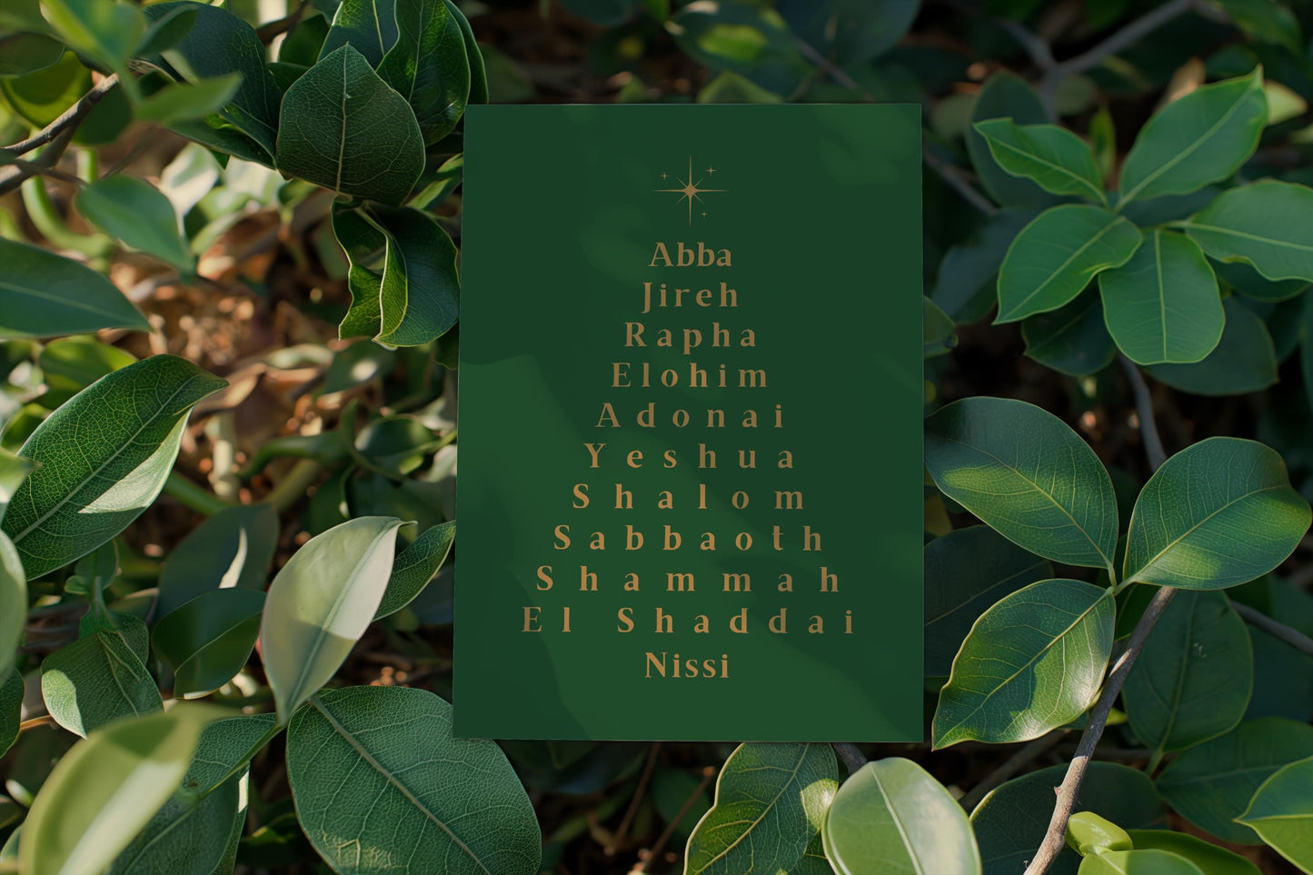 Names of God Christmas Card Typography Christian Holiday Greeting Religious Scripture Faith Stationery Bible Verse Card Jesus is the reason
