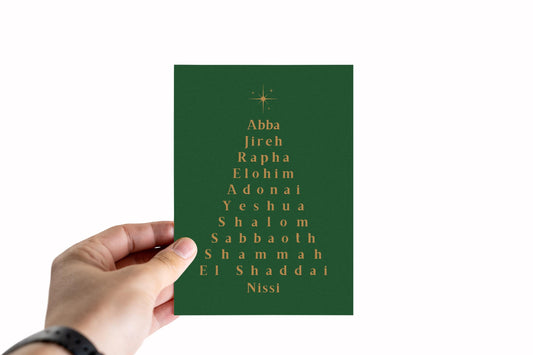 Names of God Christmas Card Typography Christian Holiday Greeting Religious Scripture Faith Stationery Bible Verse Card Jesus is the reason