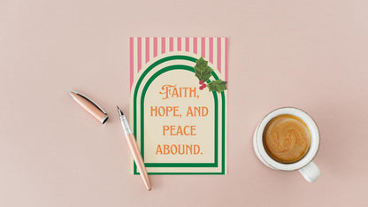 Faith Hope Peace Christmas Card Christian Holiday Greeting Religious Christmas Card Scripture Inspired Card Encouragement Christian Faith