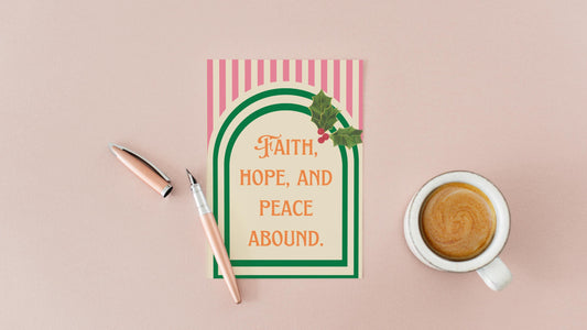 Faith Hope Peace Christmas Card Christian Holiday Greeting Religious Christmas Card Scripture Inspired Card Encouragement Christian Faith
