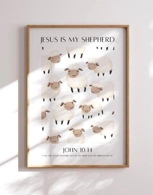 Jesus Is My Shepherd Nursery Print: Christian Kids Room Decor (Digital Download)