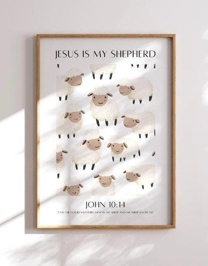 Jesus Is My Shepherd Nursery Print: Christian Kids Room Decor (Digital Download)