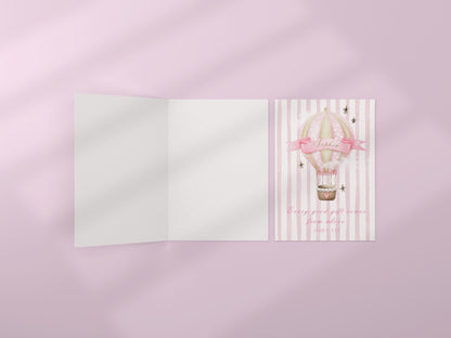 Personalized Chistian New Baby Card, new parents, custom cute new baby arrival vintage design, gift from above