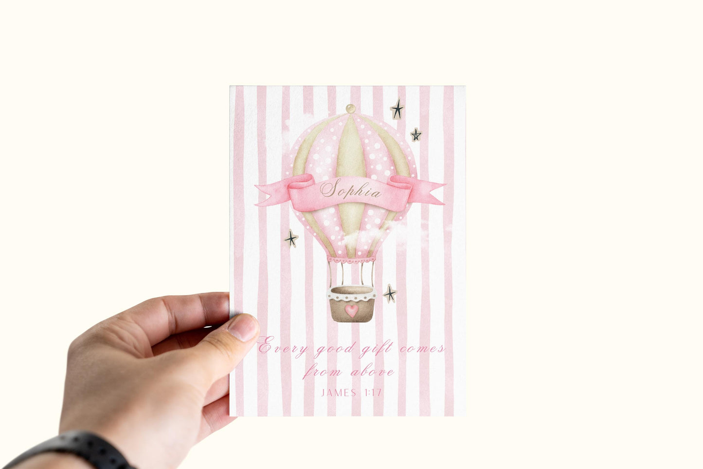 Personalized Chistian New Baby Card, new parents, custom cute new baby arrival vintage design, gift from above