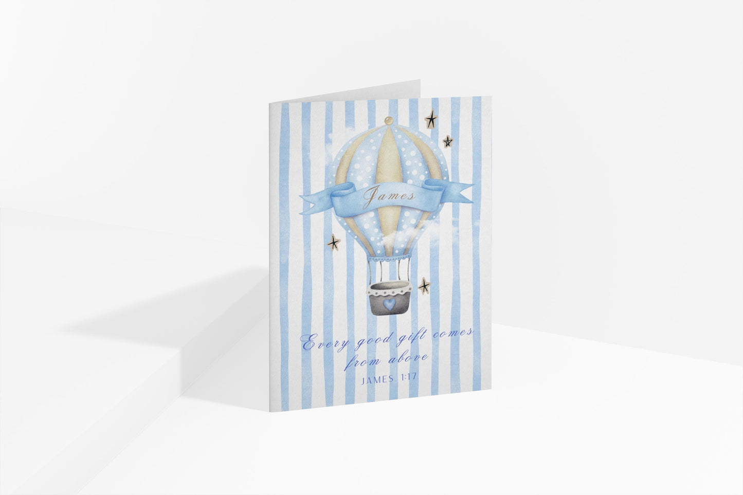 Personalized Chistian New Baby Card, new parents, custom cute new baby arrival vintage design, gift from above