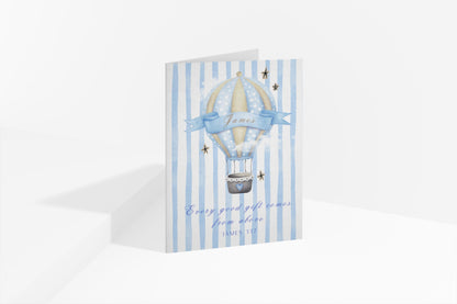 Personalized Chistian New Baby Card, new parents, custom cute new baby arrival vintage design, gift from above