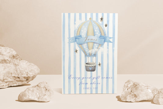 Personalized Chistian New Baby Card, new parents, custom cute new baby arrival vintage design, gift from above