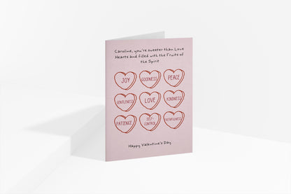 Custom Christian Valentine's Day Card Fruits of the spirit love card cute valentine's day card for him card for her funny valentines card