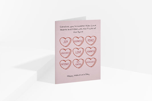 Custom Christian Valentine's Day Card Fruits of the spirit love card cute valentine's day card for him card for her funny valentines card